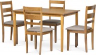 Jdeln set 1+4, rozmr stolu 120x75x75 cm, MDF, dha, masivn nohy, moen dub landhaus,  - zvtit obrzek