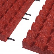 Červená gumová krajová dopadová dlaždice (V65/R28) FLOMA - délka 50 cm, šířka 25 cm a výšk - zvětšit obrázek