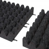 Černá gumová dopadová dlaždice (V100/R50) FLOMA - délka 50 cm, šířka 50 cm a výška 10 cm - zvětšit obrázek