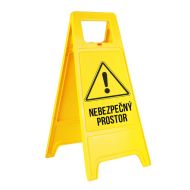 �lut� PVC v�stra�n� stojan Pozor! Nebezpe�n� prostor - 30 x 61,5 cm