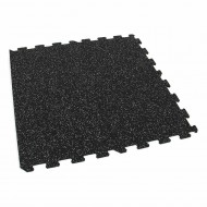 Černo-bílá gumová modulová puzzle dlažba (okraj) FLOMA FitFlo SF1050 - 95,6 x 95,6 x 0,8 c - zvětšit obrázek