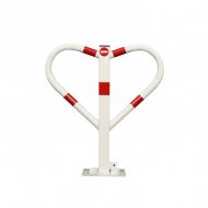 B�lo-�erven� ocelov� parkovac� sloupek - 55 x 60 cm