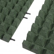 Zelená gumová krajová dopadová dlaždice (V65/R50) FLOMA - délka 50 cm, šířka 25 cm a výška - zvětšit obrázek