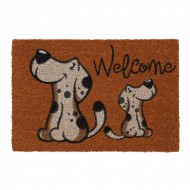 Kokosov vnitn istc vstupn roho FLOMA Ruco Welcome Happy Dogs - 40 x 60 x 1,5 cm - zvtit obrzek