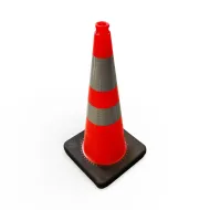 Oran�ov� plastov� (PVC) reflexn� ku�el s gumov�m podstavcem FLOMA CF93 - 36 x 36 x 75 cm