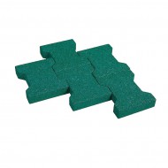 Zelená gumová zámková dlažba KA1 FLOMA - 20 x 16,5 x 4,3 cm - zvětšit obrázek