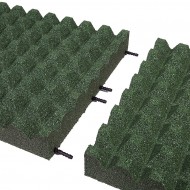 Zelená gumová certifikovaná dopadová dlažba (V80/R28) FLOMA - 50 x 50 x 8 cm - zvětšit obrázek