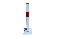 B�l� ocelov� sklopn� parkovac� sloupek - 5 x 60 cm