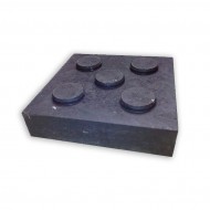 Černý plastový podkládací blok 5 čepů FLOMA RePVC - 23,8 x 23,8 x 5,3 cm