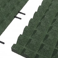 Zelená gumová krajová dopadová dlaždice (V40/R28) FLOMA - délka 50 cm, šířka 25 cm a výška - zvětšit obrázek