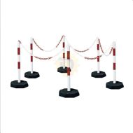 B�lo-�erven� ocelov� vymezovac� sloupek (sada) - 100 cm