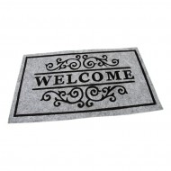 Šedá textilní čistící vnitřní vstupní rohož FLOMA Welcome - Deco - délka 45 cm, šířka 75 c - zvětšit obrázek