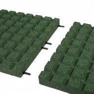 Zelená gumová dopadová dlažba FLOMA V55/R15 - 50 x 50 x 5,5 cm - zvětšit obrázek