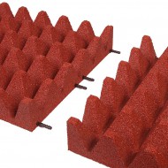 Červená gumová certifikovaná dopadová dlažba FLOMA V100/R75 - 50 x 50 x 10 cm - zvětšit obrázek