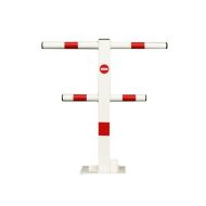 B�lo-�erven� ocelov� skl�dac� parkovac� sloupek - 55 x 60 cm