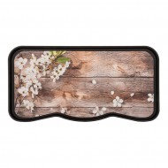 Plastov odkapva na boty FLOMA Woodpanel Flowers - 38 x 75 x 2,1 cm - zvtit obrzek