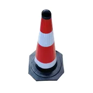 Plastov� reflexn� dopravn� ku�el s gumov�m podstavcem - 40 x 71 cm