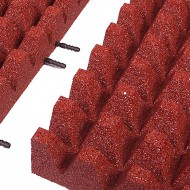 Červená gumová krajová dopadová dlaždice (V80/R50) FLOMA - délka 50 cm, šířka 25 cm a výšk - zvětšit obrázek