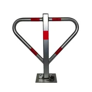 St��brn� ocelov� sklopn� parkovac� z�brana - 58 x 60 cm