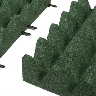 Zelená gumová krajová dopadová dlaždice (V100/R75) FLOMA - délka 50 cm, šířka 25 cm a výšk - zvětšit obrázek