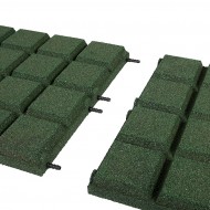 Zelená gumová dopadová dlaždice (V50/R25BIG) FLOMA - délka 50 cm, šířka 50 cm a výška 5 cm - zvětšit obrázek