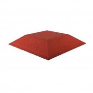 Červená gumová krajová dopadová dlaždice (roh) FLOMA V100/R00 - 50 x 50 x 10 cm - zvětšit obrázek