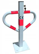 B�l� ocelov� sklopn� parkovac� z�brana - 44 x 60 cm