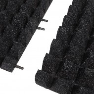 Černá gumová krajová dopadová dlaždice (V65/R50) FLOMA - délka 50 cm, šířka 25 cm a výška  - zvětšit obrázek
