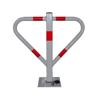 B�l� ocelov� sklopn� parkovac� z�brana - 58 x 60 cm