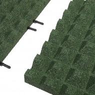 Zelená gumová krajová dopadová dlaždice (V50/R28) FLOMA - délka 50 cm, šířka 25 cm a výška - zvětšit obrázek