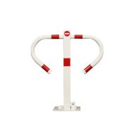 B�lo-�erven� ocelov� parkovac� sloupek Rambo - 55 x 60 cm