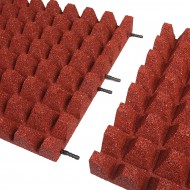 Červená gumová certifikovaná dopadová dlažba FLOMA V65/R50 - 50 x 50 x 6,5 cm - zvětšit obrázek