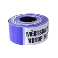 B�lo-modr� vyty�ovac� p�ska M�STSK� POLICIE - VSTUP ZAK�Z�N - 500 m x 7,5 cm - zv�t�it obr�zek