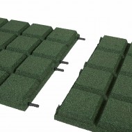 Zelená gumová certifikovaná dopadová dlažba (V45/R25BIG) FLOMA - 50 x 50 x 4,5 cm - zvětšit obrázek