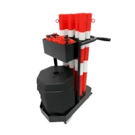 B�lo-�erven� ocelov� gumov� sloupek (sada) M - 6 x 100 cm