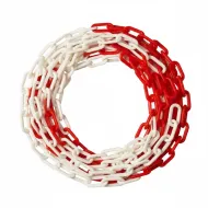 B�lo-�erven� plastov� vymezovac� �et�z FLOMA TC20 - 0,8 cm x 25 m