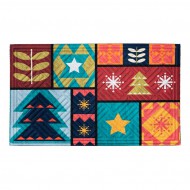 Textiln gumov istc vnitn vstupn roho FLOMA Colorful Xmas - 45 x 75 x 1,1 cm