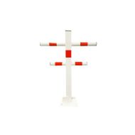 B�lo-�erven� ocelov� skl�dac� parkovac� sloupek Hedgehog - 47,5 x 61 cm