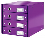 Zsuvkov box Leitz Click-N-Store 4 zsuvky - purpurov
