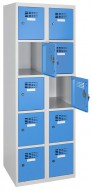 Kovov atn sk s 10-ti uzamykatelnmi boxy modr